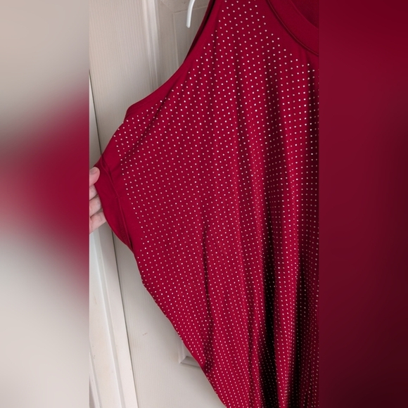 I.N.C. International ConceptsWomen's Cold-Shoulder Studded Top Red Zenith L EUC - Picture 6 of 9